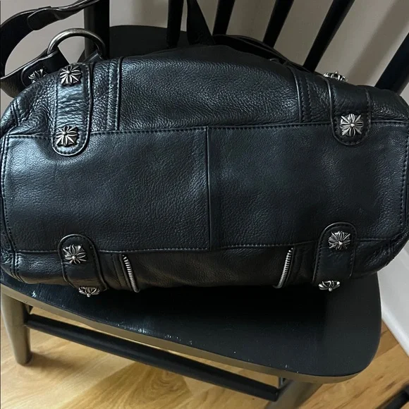 B. Makowsky Black Pebbled Leather Large Slouchy Moto Hobo Bag - Picture 5 of 11